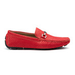 Contrast Stitch Bar Loafer // Red (US: 9.5)