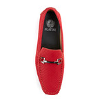 Contrast Stitch Bar Loafer // Red (US: 9.5)