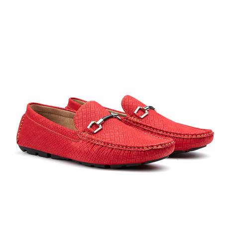 Contrast Stitch Bar Loafer // Red (US: 7)