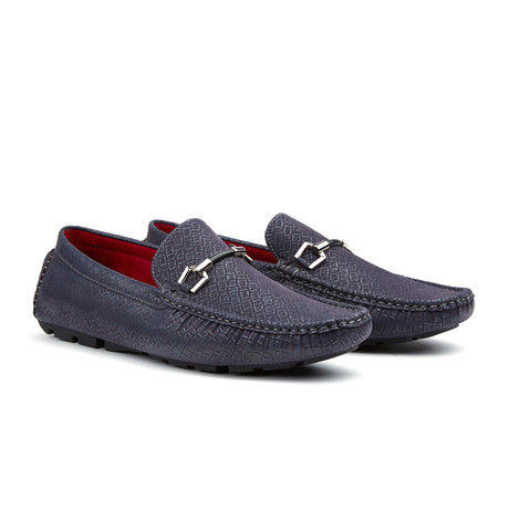 Contrast Stitch Bar Loafer // Navy (US: 7)