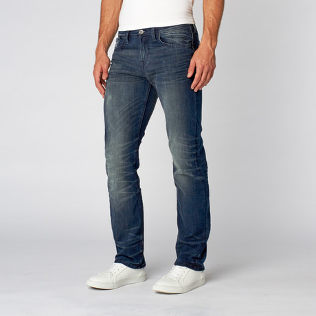 Point Zero // 5 Pocket Stretch Jean // Blue + Black (XS)