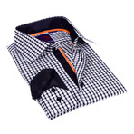 Button-Down Shirt // Black + White Gingham+ Navy Trim (3XL)