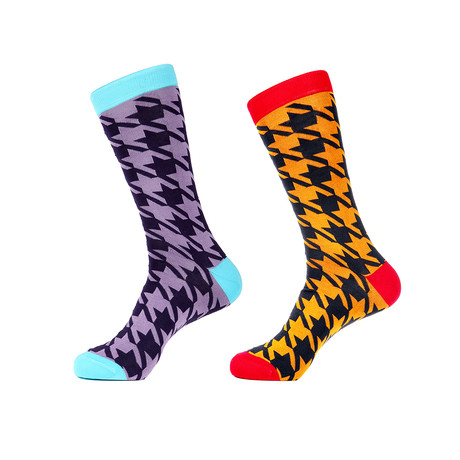 Colorful Houndstooth Socks // Pack of 2