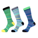 Cool Tone Stripe Socks // Pack of 3