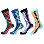 Colorful Diamond Socks // Pack of 4