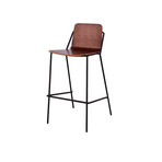 Sling Bar Stool (Walnut + Black)