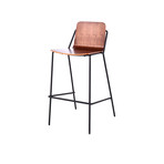 Sling Bar Stool (Walnut + Black)