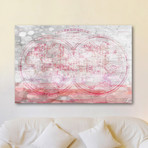 MappeMonde Pink (18"W x 12"H x 1.5"D)