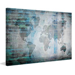 Blue World Print on Wrapped Canvas (12"H x 18"W x 1.5"D)