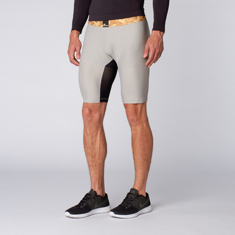 Desert Camo 3/4 Shed Compression Short // Silver (XS)
