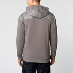 Bold Stripes Zip-Up Hoodie // Light Grey (S)