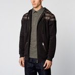 Bold Stripes Zip-Up Hoodie // Dark Charcoal (L)