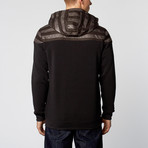 Bold Stripes Zip-Up Hoodie // Dark Charcoal (L)