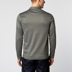 Solid Long Sleeve Knit Polo // Black + Grey (S)