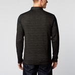 Knit Pocket Stripe Polo // Black (L)