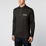 Knit Pocket Stripe Polo // Black (L)