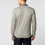 Long Sleeve Knit Collared Shirt // Heather Grey (S)