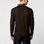 Long Sleeve Knit Collared Shirt // Black (S)