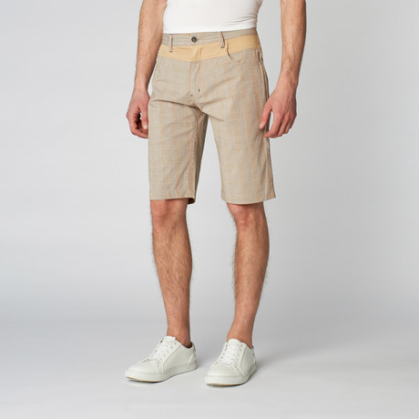 Plaid Shorts // Grey + Tan (30)