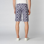 Paisley Chino Shorts // Navy + White (30)