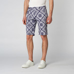 Paisley Chino Shorts // Navy + White (30)