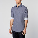 Woven Dress Up Shirt // Navy (M)