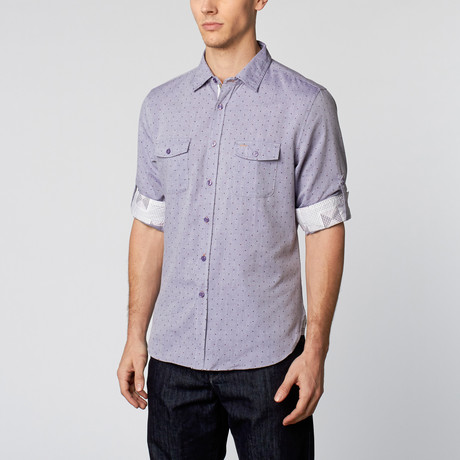 Dot Button-Up Shirt // Chambray (S)