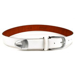 White Golf Belt // White Stitching (40" Waist)