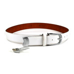 White Golf Belt // White Stitching (40" Waist)