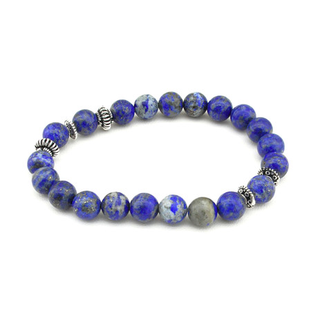 Sphere Cut Stone Wristband (Lapis)