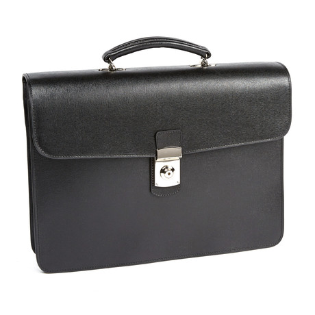 Italian Saffiano Slim Briefcase // Black