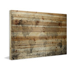 Latitude Print on Natural Pine Wood (36"W x 24"H x 1.5"D)