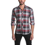 Jared Lang // Button-Up Shirt // Grey Plaid (XL)