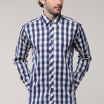 Jared Lang // TUR Button-Up // Blue + Cream (M)