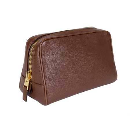 Pebbled Leather Toiletry Bag