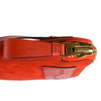 Suede Leather Messenger Bag // Red