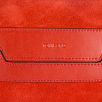 Suede Leather Messenger Bag // Red