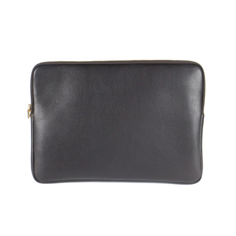 Pebbled Leather Clutch Briefcase