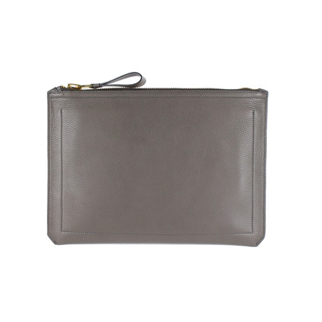 Pebbled Leather Small Clutch Briefcase