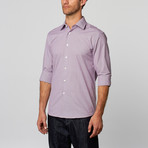 Mini Gingham Button-Up Shirt // Violet (US: 17.5R)