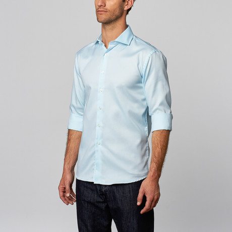 Textured Dress Shirt // Mint Blue (US: 15R)