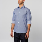 Mini Gingham Button-Up Shirt // Navy (US: 15R)