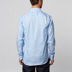 Casual Micro Grid Button-Up Shirt // Light Blue (US: 17R)