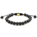 Lava Stone Macrame Bracelet // Black