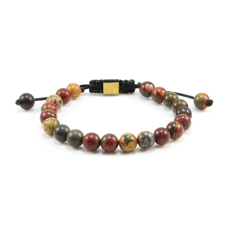 Picasso Jasper Macrame Bracelet // Natural