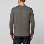 Loft 604 // Cashmere Blend Reversible Stripes Crew // Black (L)