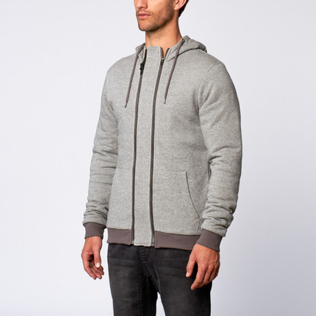 York French Terry Double-Zip Hoodie // Heather Gray (S)