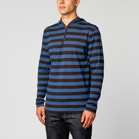 Mr. Right Henley // Black + Navy (S)