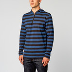 Mr. Right Henley // Black + Navy (S)