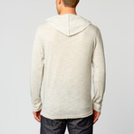 James Pinstripe Henley // Grey + Cream (M)